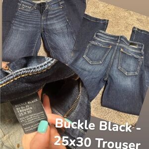 Buckle Black Straight Leg Jeans - Dark Blue